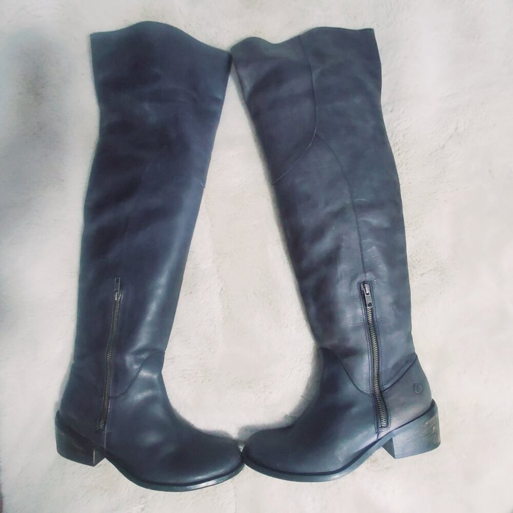 Bronx Leather Knee High Black Riding Boots Size 38 (7) - Picture 3 of 12